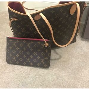 Louis Vuitton Monogram Large Shoulder Tote in Brown and Tan
